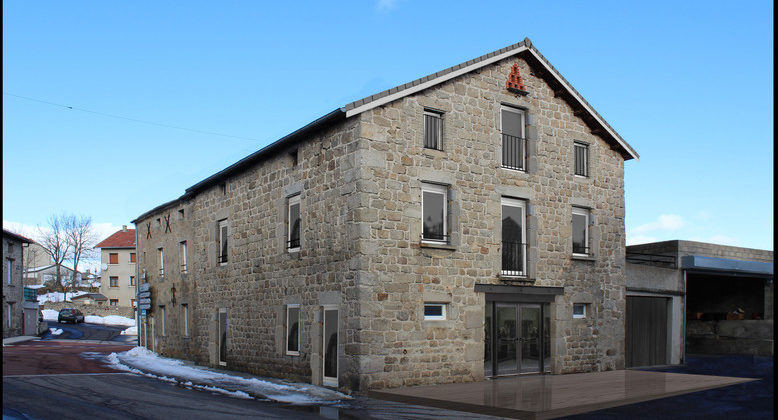 Fanget Fiard Architectes - Réhabilitation immeuble en commerce et logements - Saint Jeures - Haute Loire